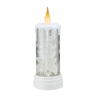 Shop Black Friday Deals On 10 5 Led Flickering Lighted Rotating Tree Christmas Snow Globe Glitterdome Candle Overstock 23512933