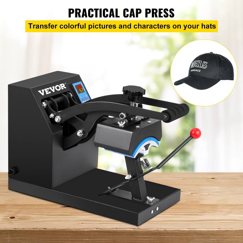 VEVOR Hat Press 3.5" x 5.5" Cap Heat Press Machine Transfer Sublimation Machine DIY - 3.5 x 5.5 in