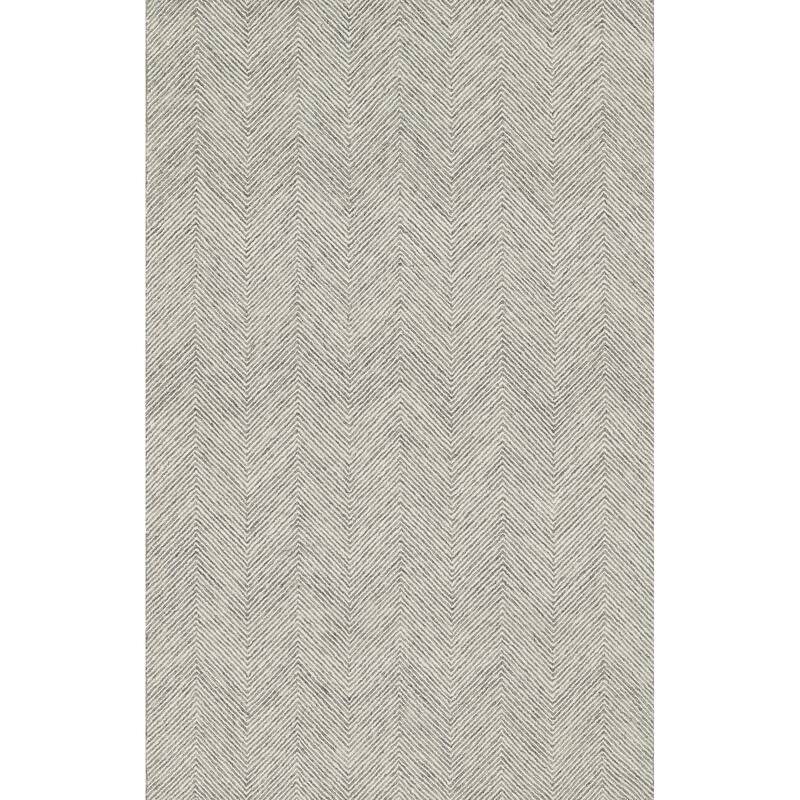 Momeni Charles Hand-tufted Wool Chevron Pattern Area Rug - 8' X 10' - Grey - Rectangle