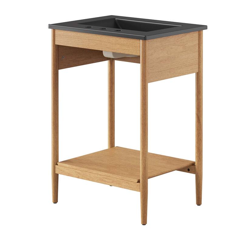 Zaire 18"/24"/30"/36"/48" Bathroom Vanity with Black Sink Top