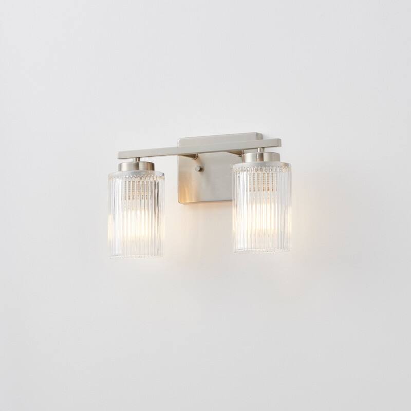 KAWOTI 8.6"H Contemporary Bathroom Vanity Light with Flutted Glass