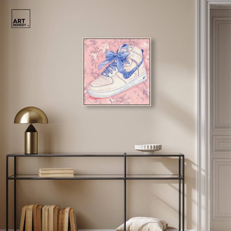 Blue Bow Sneaker Canvas by Art Remedy
