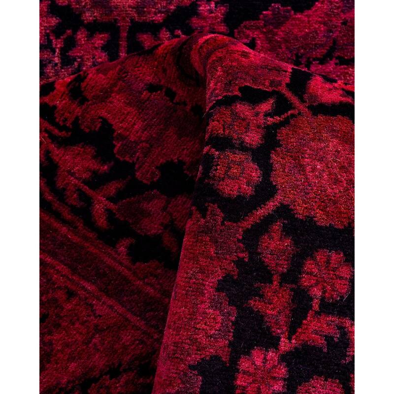 Contemporary Overdyed Wool Hand Knotted Runner - 2' 7" x 12' 6"