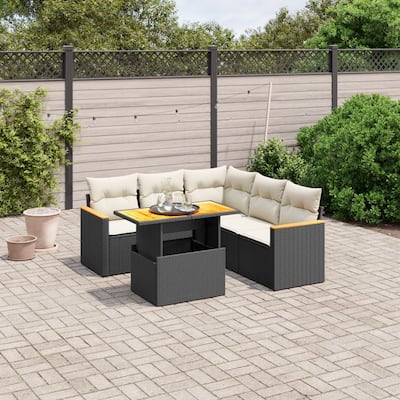 6-Piece Modular Garden Sofa Set - 21.7 x 39.4 x 28.7 in