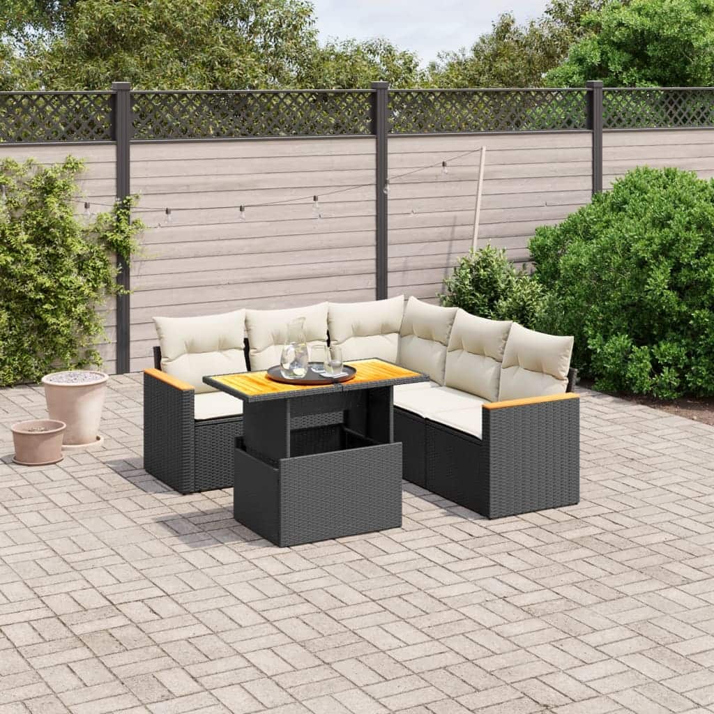 6-Piece Modular Garden Sofa Set - 21.7 x 39.4 x 28.7 in