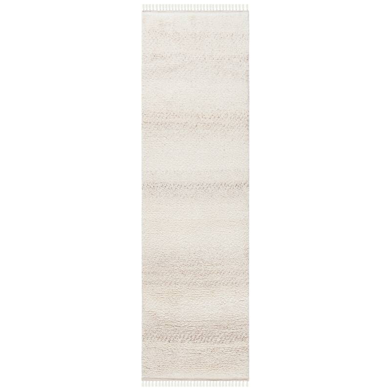 SAFAVIEH Handmade Casablanca Shag Tribal Grey Wool Rug