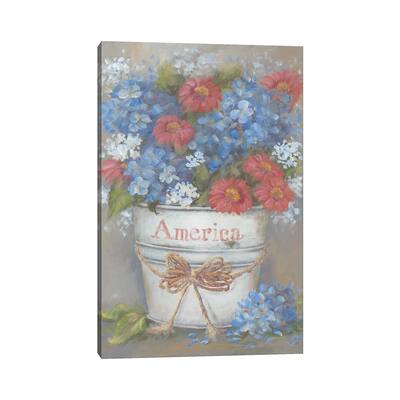 iCanvas "Rustic Red, White & Blue" by Pam Britton Canvas Print
