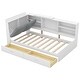 preview thumbnail 11 of 23, Wood Twin Size platform bed with Storage Headboard, Shelves and 2 Drawers