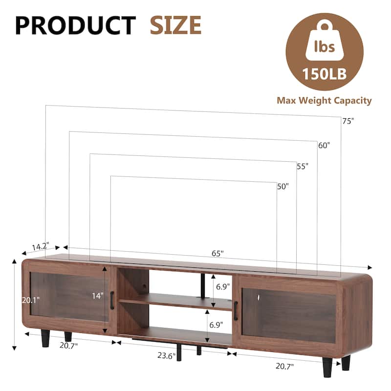 TV Stand Entertainment Center with Power Outlets