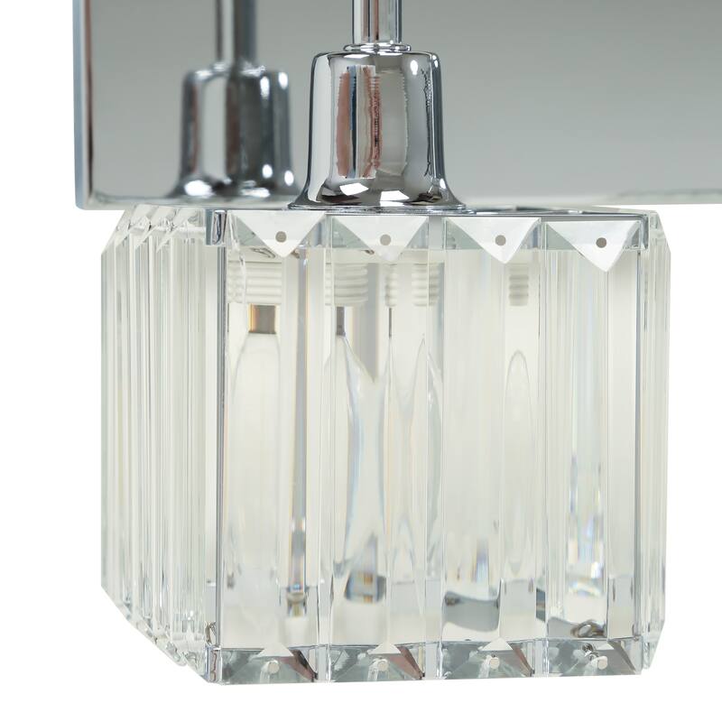3-light Glass Rectangular Bathroom Vanity Light Wall Light