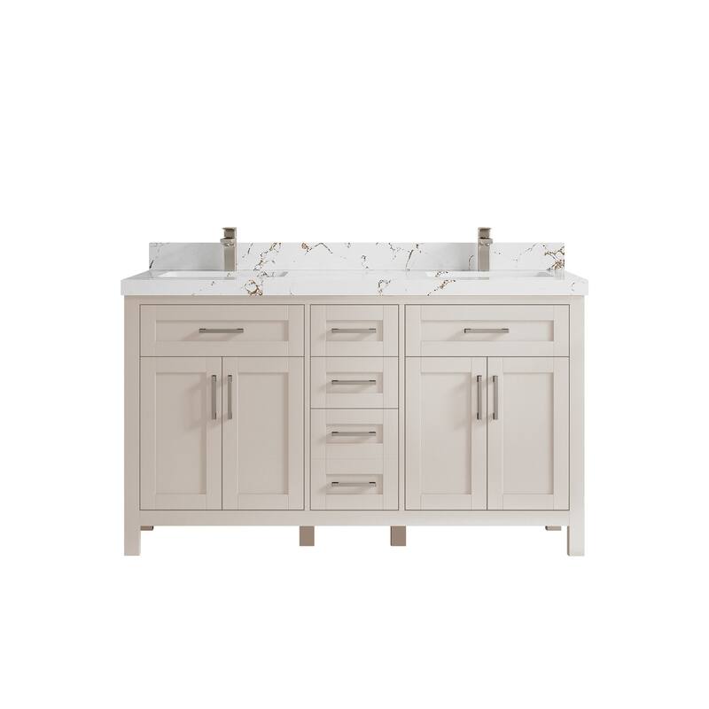 Willow Collections 60 in. W x 22 in. D Cambridge Double Sink Bathroom Vanity with Countertop