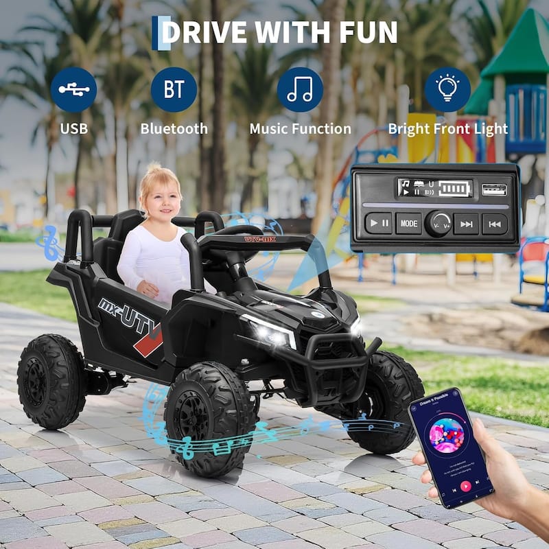 12V Kids Ride On Car,UTV Truck with Remote Control,Electric Vehicle with 4 Spring Suspension