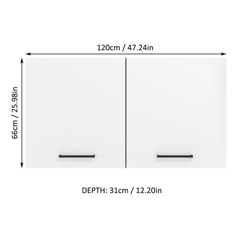 Madesa Garage and Utility Room Wall Storage Cabinet with 2 Doors and Shelves 47 In Organization Unit - White