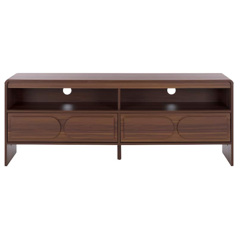 SAFAVIEH Arsenio 2-Drawer 2-Shelf Entertainment Media Stand for TVs up to 65" - 61"W x 16"D x 24"H