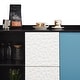 preview thumbnail 18 of 38, Sideboard Cabinet with Doors & 2 Drawers, Freestanding Coffee Bar Cabinet, Accent Cabinet with 2 Open Storage Compartment