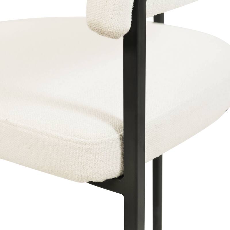 LeisureMod Set of 2 Aero Upholstered in Leather Dining Chair in Iron Accent Armchair in Polyester for Home & Kitchen
