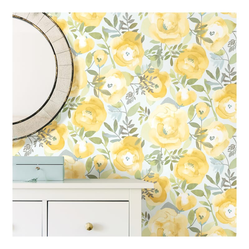 Peachy Keen Yellow Peel & Stick Wallpape - 216in x 20.5in x 0.025in