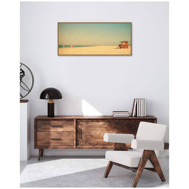 Kate and Laurel Lido Revisited Panel by Alicia Bock Framed Canvas Wall Art Print