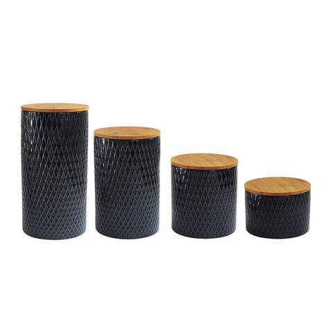 Diamond Embossed 4 PC Canister Set