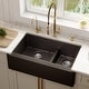 preview thumbnail 18 of 17, Karran Farmhouse/Apron-Front Quartz Double Bowl Kitchen Sink Kit