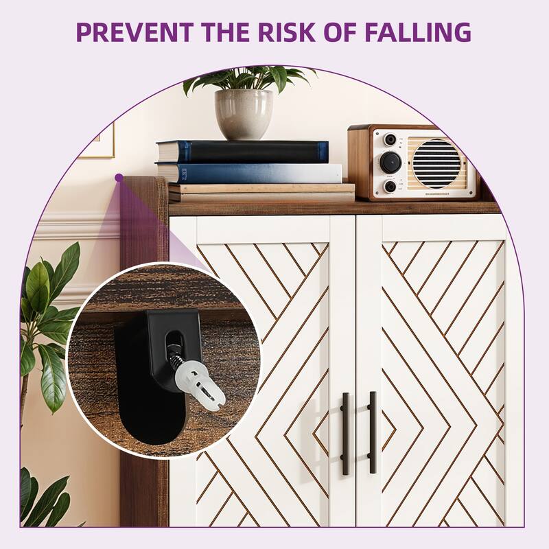 Moasis Shoe Storage Cabinet with Doors, 5-Tier Freestanding Shoe Organizer for Entryway