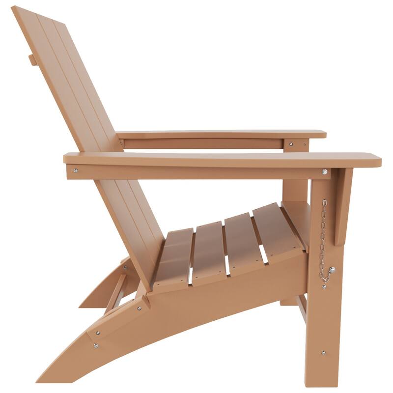 Polytrends Shoreside Modern Poly Folding Eco-Friendly All Weather Adirondack Chair (Set of 4)