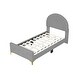 preview thumbnail 13 of 52, Twin/Full Size Velvet Bed Frame with Classic Semi-circle Shaped Headboard, Upholstered Platform Bed w/ Metal Legs for Kids Teens