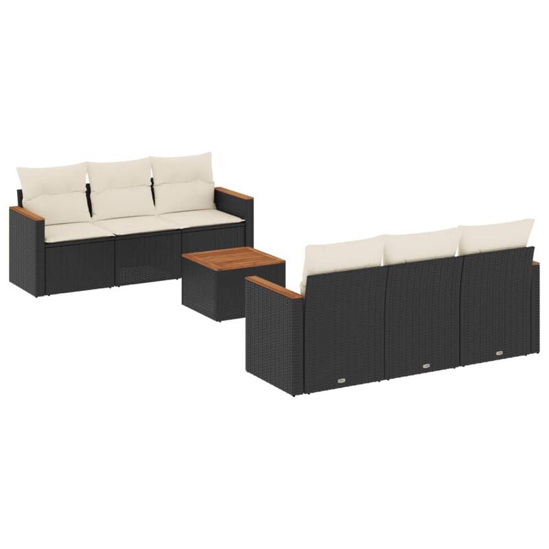 vidaXL Garden Sofa Set Black - 24.4 x 24.2 x 27.2