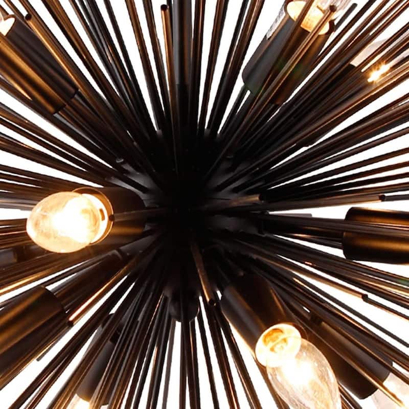 12 Light Sputnik Chandelier in Black finish