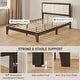preview thumbnail 23 of 24, HOMCOM Full Size Bed Frame with Upholstered Headboard, Platform Bed Frame with Wooden Slats