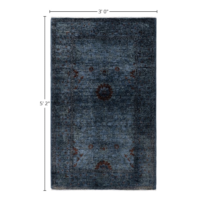 Overdyed One-of-a-Kind Hand-Knotted Area Rug - Char - 3' 0" x 5' 2"