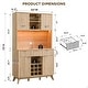 preview thumbnail 2 of 19, 72" Wine Bar Cabinet, Modern Wood Coffee Bar Cabinet with LED Lights - N/A