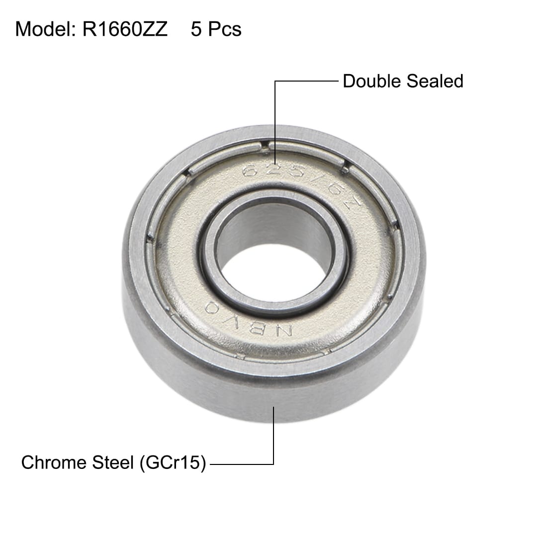 Chrome Metal Shielded Ball Bearings 6*16*5 R1660z 6x16x5 mm 25pcs R1660zz 