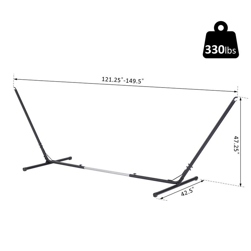 Outsunny Indoor Outdoor Adjustable Powder Coated Metal Hammock Frame Stand