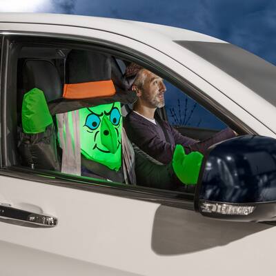 Gemmy Car Buddy Airblown Witch, 3 ft Tall, Multicolored