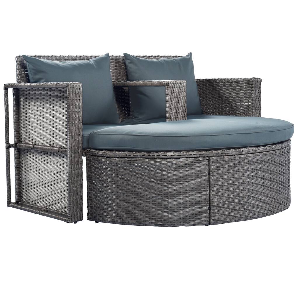 Veronica 3-Piece Half-moon Outdoor Patio with Side Table