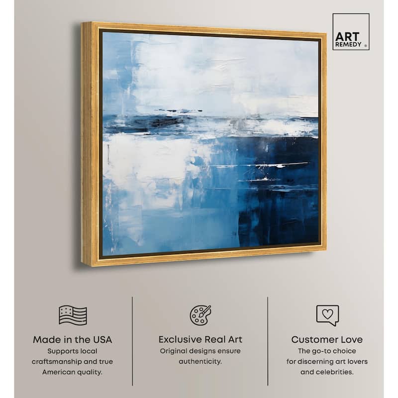 Layers of Blue Canvas by Art Remedy