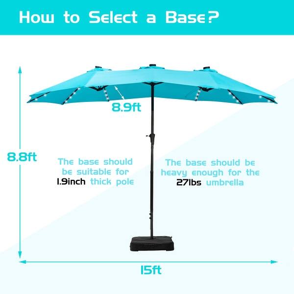 Ainfox 15ft Patio Umbrella with LED Lights Base Not Included - Bed Bath & Beyond - 33063187