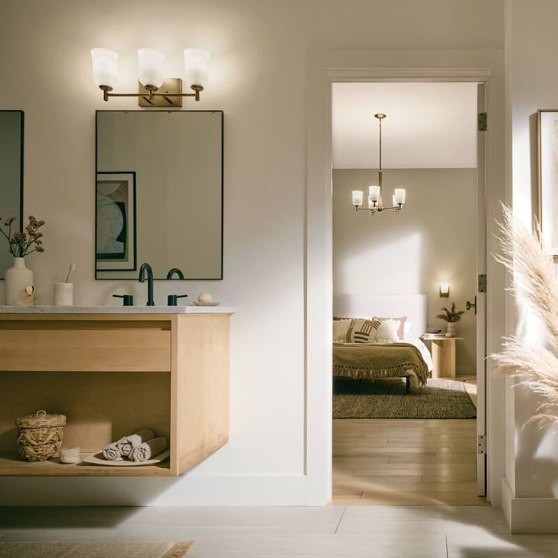 Kichler Lighting Shailene 21 in. 3-Light Natural Brass Vanity Light - 21 in