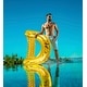 preview thumbnail 7 of 5, POZA Gold Inflatable Pool Float Chair Filled with Sparkle Confetti - 48 x 38 Inch