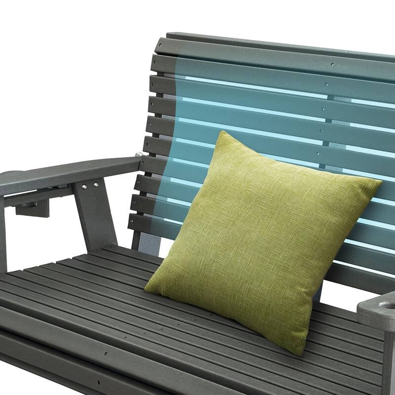 Fortune Candy HDPE Outdoor Porch Swing 2-Person with 18/8 Stainless Steel Bolts