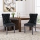 preview thumbnail 2 of 5, Set of 2 Modern Glam Velvet Dining Chairs - Armless TuftedAccent Side Chairs with Nailhead Trim & Ring Handle