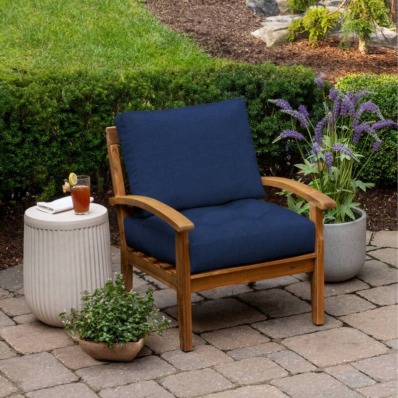 ARDEN Outdoor Plush Modern Tufted Blowfill Deep Seat Set, 24 x 24