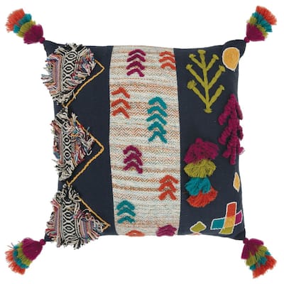 Black Abstract Decorative Throw Pillow