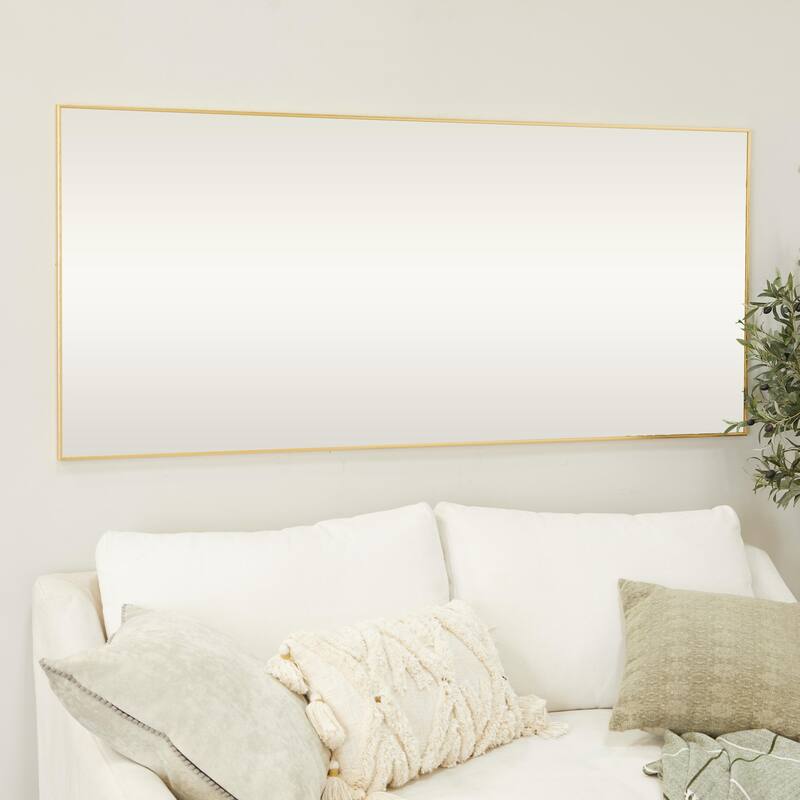 CosmoLiving by Cosmopolitan Gold Metal Room Wall Mirror with Thin Frame