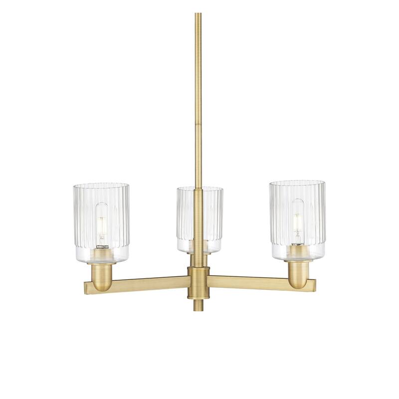 Innovations Lighting 716-3CR-11-27 Hadley Chandelier Hadley 3 Light - Brushed Brass / Clear