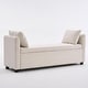 preview thumbnail 58 of 72, Velvet/Leather Storage Bench for Bedroom,End of Bed Bench for King Size Bed, Modern Upholstered Long Ottoman Bench for Entryway 55" Wide - Ivory
