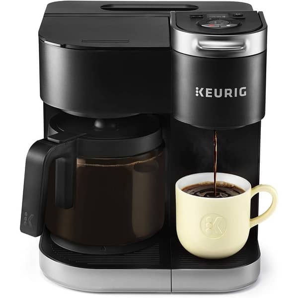 slide 2 of 9, Keurig K-Duo Coffee Maker, Single Serve and 12-Cup Carafe Drip Coffee Brewer, Compatible with K-Cup Pods and Ground Coffee Black