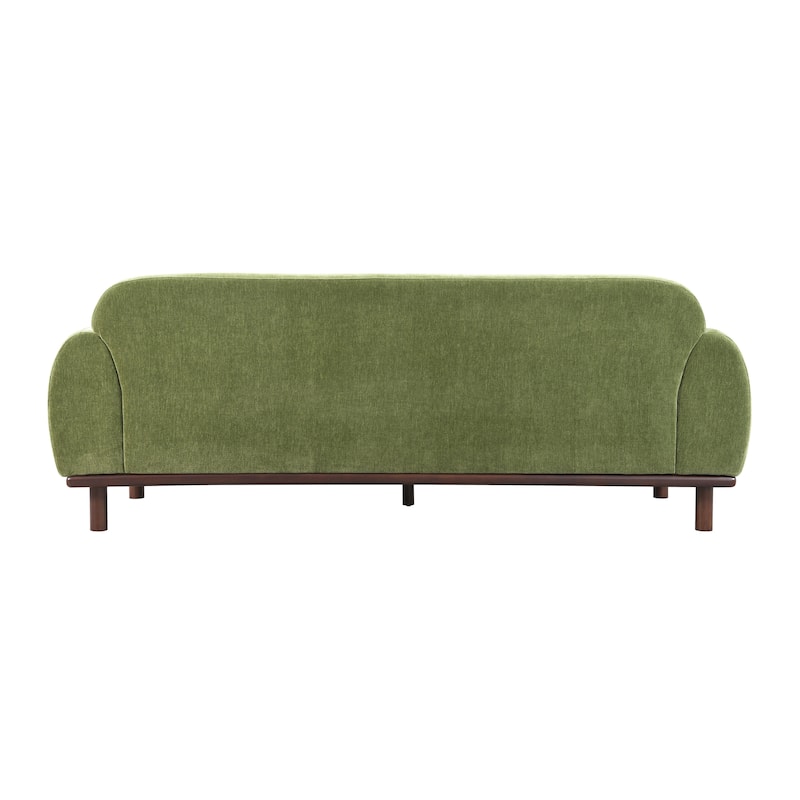 Furniture of America Velin Mid Century Modern OEKO TEX Chenille Sofa with Ball Pillows
