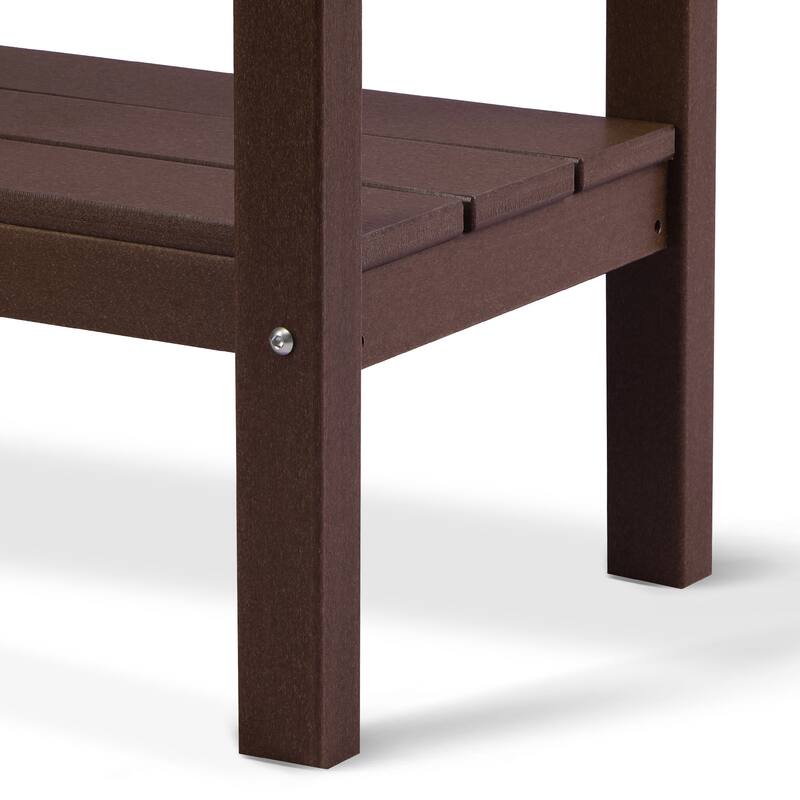 Laguna Hdpe All Weather Outdoor Patio Two Shelf Table